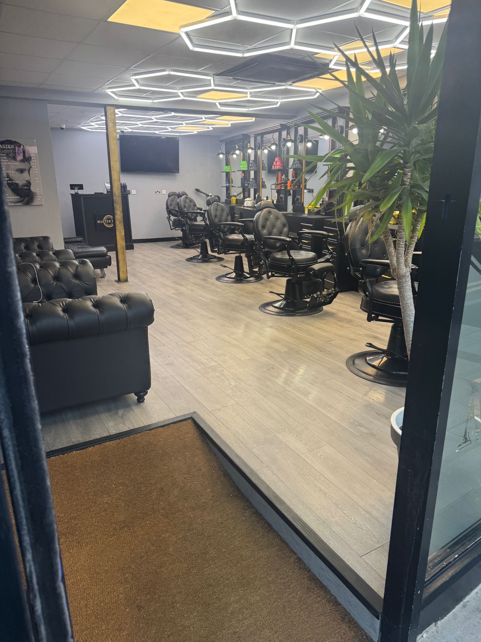 Master Fade barber shop interior, Watford
