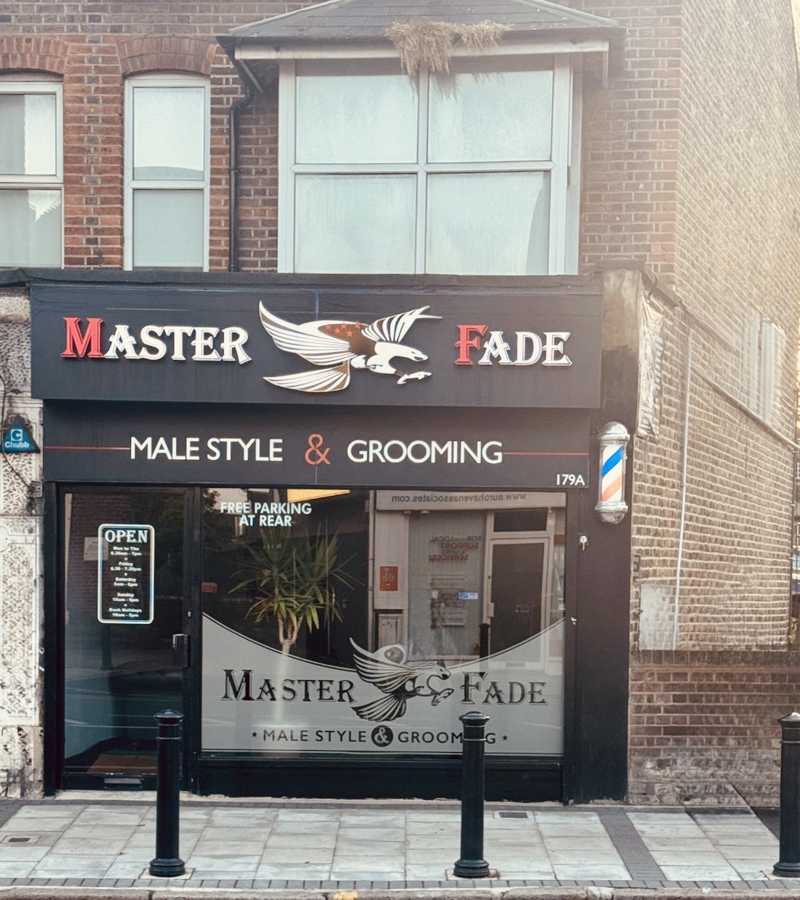 Master Fade barber shop exterior, 179A St Albans Rd Watford